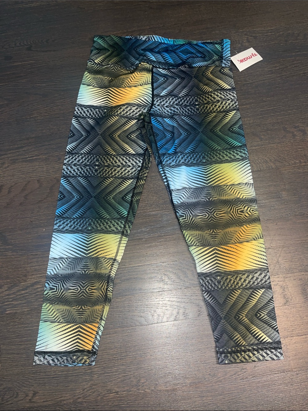 NWT Multi Blue and Yellow Geometric Leggings